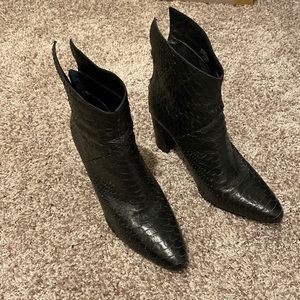 Matisse Black Snake Skin Booties